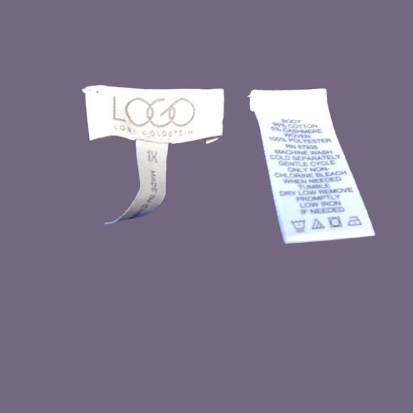 Logo swing knit tunic button down blue sweater - Picture 3 of 4